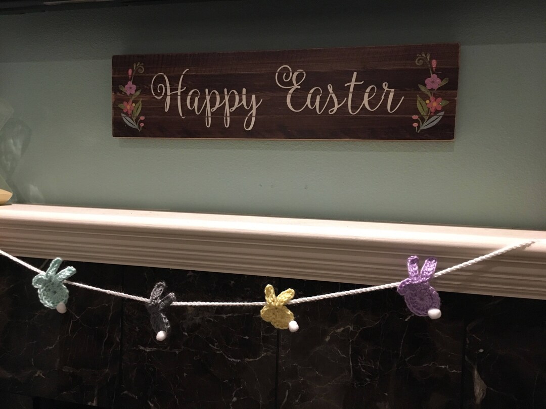4 Foot Hand Crocheted Bitty Bunny Rabbit Spring Baby Shower Banner - Etsy