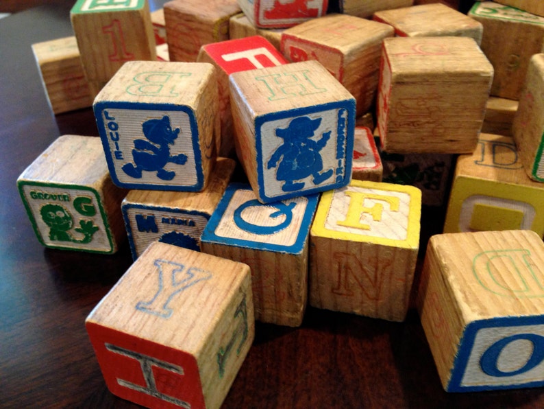 playskool wooden blocks vintage