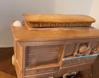 Twin Winton COOKIE car jar train locomotive vintage cottage chic kitchen mid century