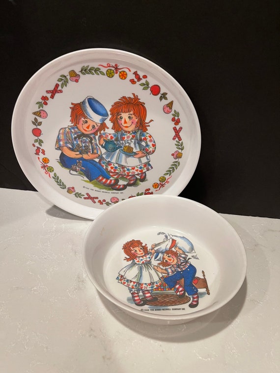 Vintage 1969 Raggedy Ann and Andy Melamine Bowl Set - Etsy