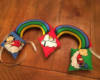 Soft sculpture rainbow wall art snoopy lucy Charlie Brown baby kid decor