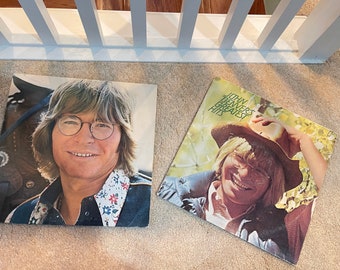 Vintage vinyl 33 record original 1970s John Denver windsong greatest hits pair of albums