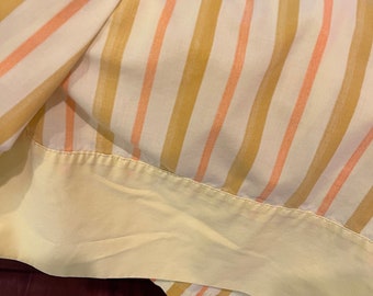 Vintage Gold orange stripe full flat sheet Standard funky 70's
