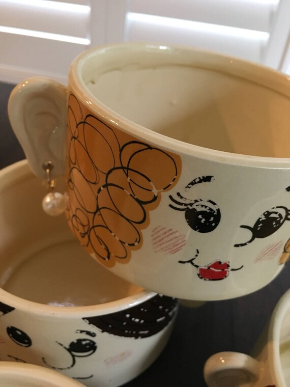 5 Vintage Face Bowls Vintage Made in Japan Stackable - Etsy