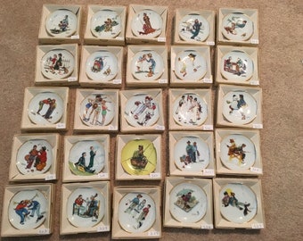 Norman Rockwell mini plates by hallmark