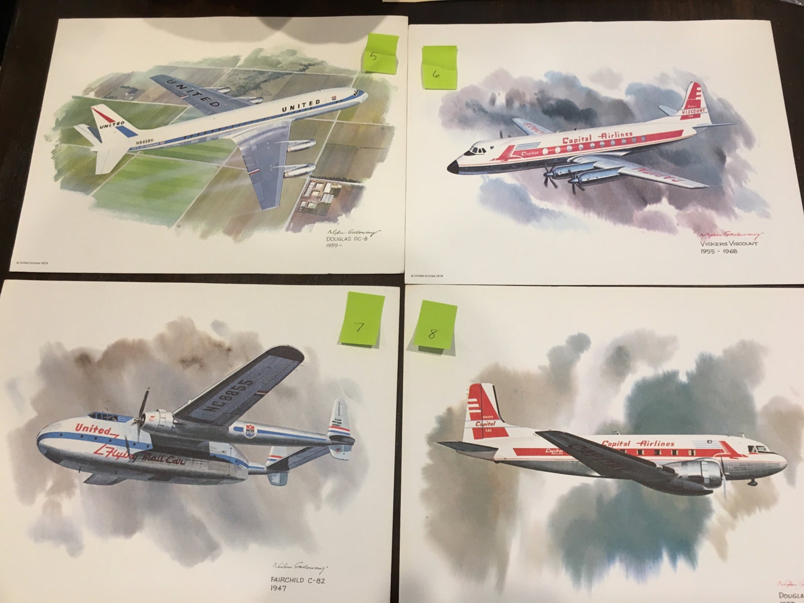 Art Print United Airlines Collectors Series by Artist Nixon Etsy