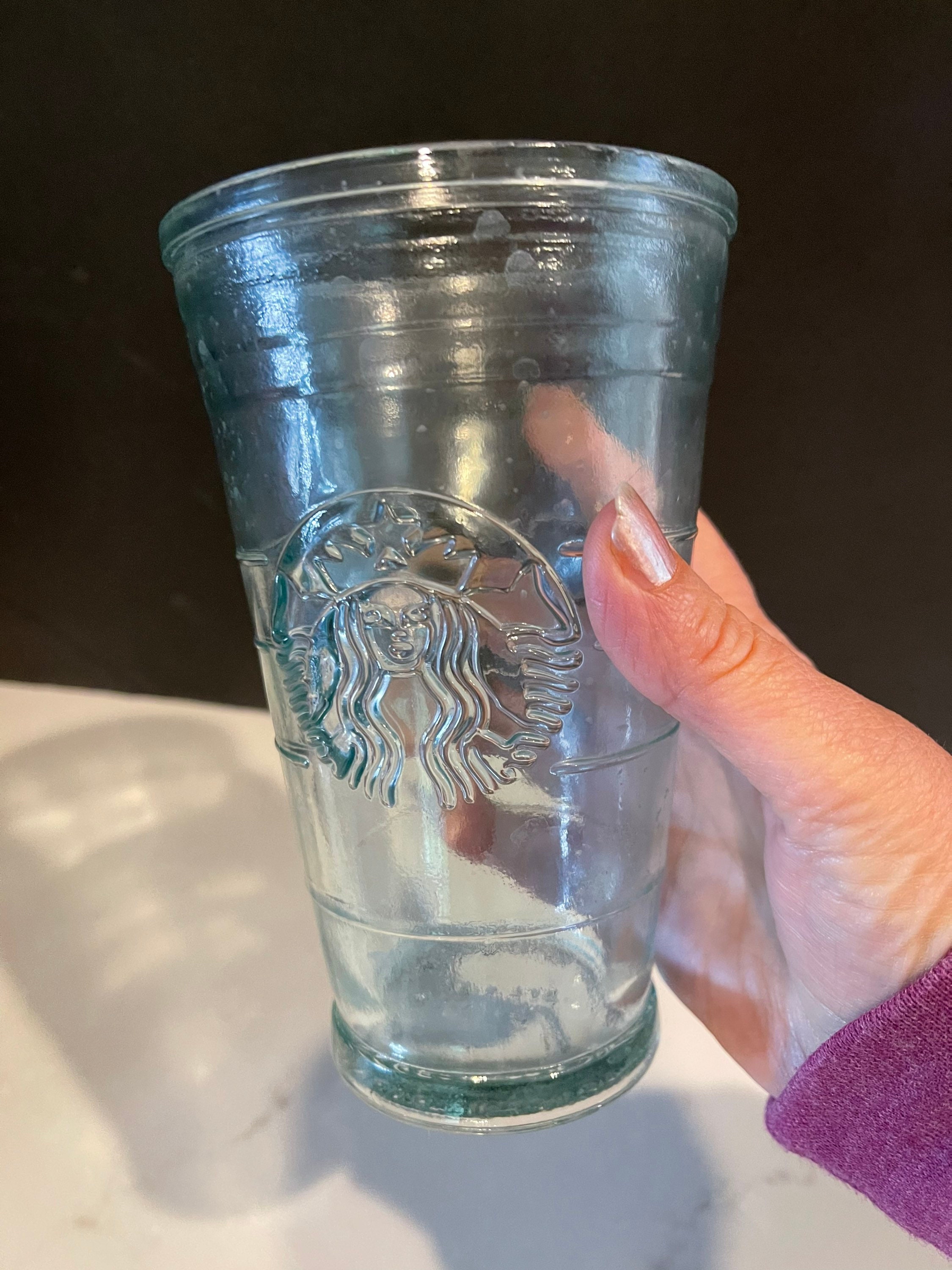 Starbucks Spring 2023 Recycled Glass Mint Triangle Bottom Cold  Cup 16 oz Tumbler: Tumblers & Water Glasses