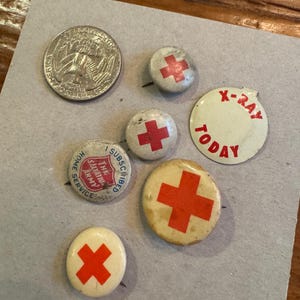 Vintage Red Cross Pin - Etsy