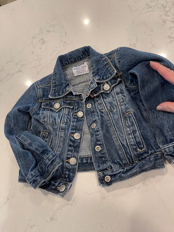 Vintage Kids Toddler Baby Trucker Levi Strauss Collarless Denim Jean Jacket Snap Closure Size 3 Toddler Etsy Canada