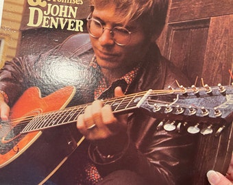 Vintage vinyl 33 record original 1970s John Denver poems prayers promises of albums
