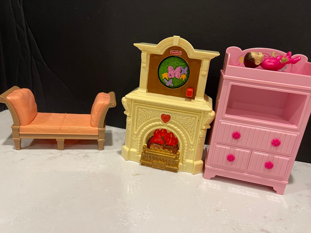Fisher Price Loving Family Dollhouse Musical Fireplace Works Barbie Baby  Dressing Table Couch -  Denmark
