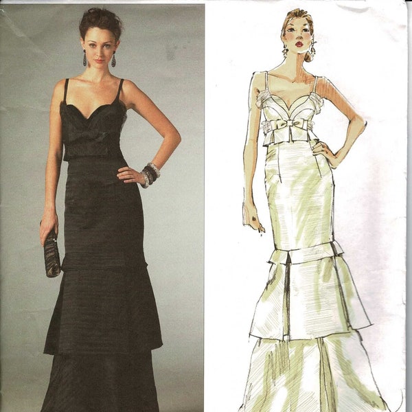 UNCUT Vogue 2963 Badgley Mischka Designer Misses' Dress Sewing Pattern Size 6-10