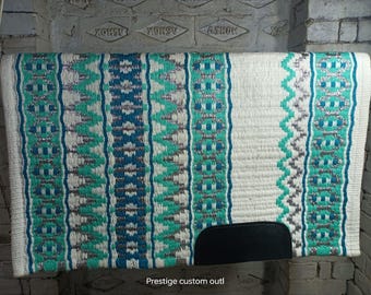 Western Show Saddle Blanket – Wool & Leather