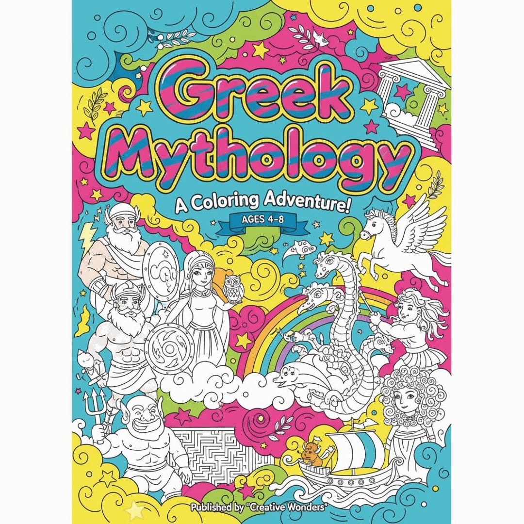 Greek Mythology Coloring Book | 20 Gods Heroes and Monster Pages ...