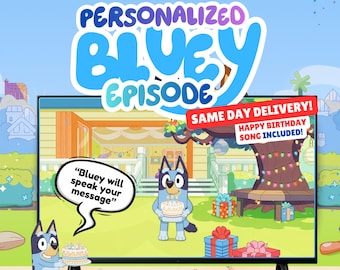 Bluey - Personalized Birthday Video Invitation & Happy Birthday Message with Voice