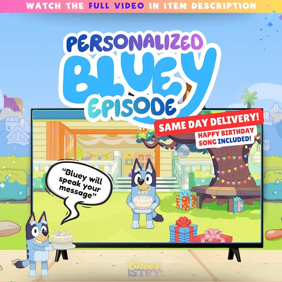 Bluey - Personalized Birthday Video Invitation & Happy Birthday Message with Voice