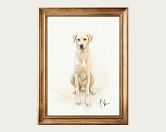Herdenkingscadeau huisdier, aangepast huisdierportret van foto, zachte aquarel hond- of katkunst