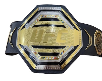 Cintura replica del campionato mondiale UFC - Cintura del titolo MMA placcata in oro per fan, collezionisti e da esposizione