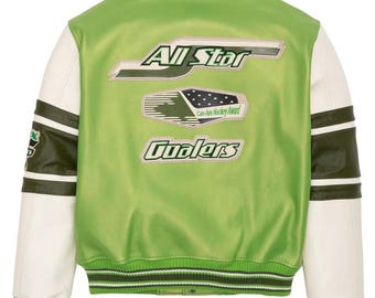 Grüne Varsity Bomberjacke | Vintage Avirex Style, USA Stickerei