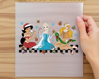 Ho Ho Ho Princess Gingerbread Cookie Christmas Dtf, Merry Christmas Princesses, Disney Ho Ho Ho Dtf, Christmas Girl,Dtf Transfer, Disney Dtf