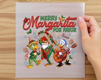 Merry Margaritas Por Favor The Three Caballeros Disney Christmas Dtf, Disney Epcot Very Merry Christmas, Walt Disney World,Dtf Transfer Gift