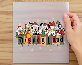 Vintage Disneyland Christmas All Characters Dtf, Mickey And Friends Christmas Dtf, Disney Christmas Family Dtf, Vintage Christmas Print Gift