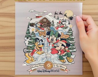 Vintage Walt Disney World Christmas Dtf, Retro Disney Family Holiday Dtf, Mickey and Friends Xmas, Disney Matching, Dtf Transfer, Disney Dtf