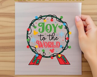 Retro Joy To The World Disney Christmas Dtf, Epcot Christmas Dtf, Mickey's Very Merry Christmas, Disney Family Dtf Gifts, Xmas family Gifts