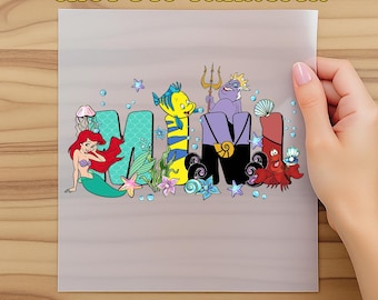 Little Mermaid Birthday Dtf, Disney Princess Ariel Birthday Girl Dtf, Mermaid Family Matching Dtf, Disneyland Mom Dad Dtf, Dtf Transfer Gift