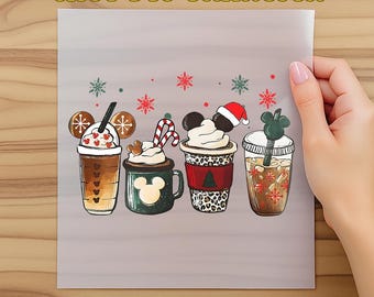 Disney Christmas Coffee Dtf, Coffee Lover Disney Dtf, Women Coffee Dtf, Disney Christmas Dtf, Mickey Latte Dtf, Dtf Transfer Gift,Disney Dtf