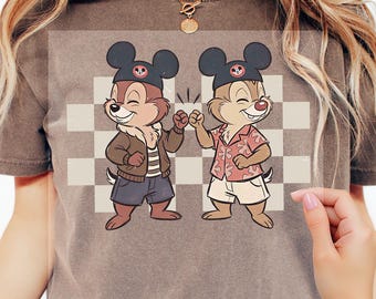 Checkered Chip And Dale DTF Transfer, Retro Double Trouble Ready To Press, Vintage Mickey Ears DTF, Disney Trip Dtf, Walt Disney World DTF