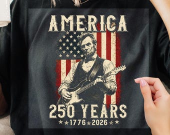 Vintage Abraham Lincoln Playing Guitar 250 Years Unisex Dtf, 250th Independence Dtf, 4th Of July Dtf, 250th 4th July Dtf, Dtf Transfers Gift