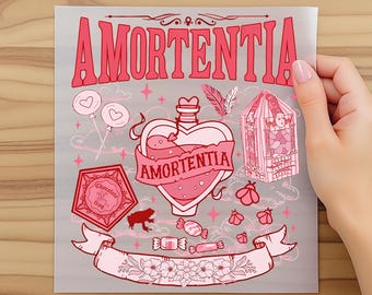 Amortentia Love Potion Dtf, Bookish Gift For Fan, Wizard Dtf, Bookish Valentine Dtf, Potions Classroom, Love Potion Dtf, Bookish Valentine