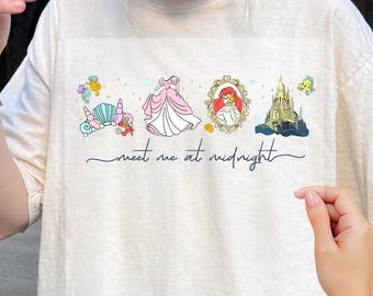 Meet me at Midnight Dtf, Ariel Inspired Dtf, Disney Ariel Dtf, Princess Party Gift, Disney Girls Trip 2026,Disney Dtf,Disneyland Family Trip