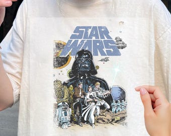 Vintage Disney Star Wars DTF Transfer, Star Wars Ready To Press, Galaxy's Edge DTF, Darth Vader Transfer, Star Jedi Dtf, Retro Star Wars DTF