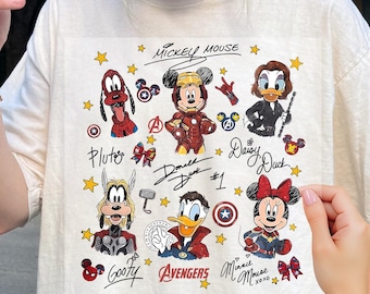 Disney Avengers DTF Transfer, Mickey and Friends Marvel Comic Cover Ready to Press, Superhero Mashup DTF, Iron Man, Disney Family Trip 2026