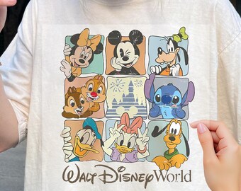 Retro Mickey And Friends Dtf Transfer, Walt Disneyworld Ready To Press, Vintage Mickey Transfer, Disneyland Trip Dtf, Magical Kingdom Dtf