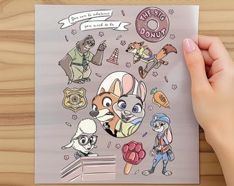 Disney Zootopia Ready To Press, Nick Wilde And Judy Hopps DTF Transfer, Disney Zootopia Couples DTF, Zootropolis,Disney Family Trip Transfer