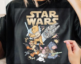 Disney Winnie The Pooh Star Wars DTF, Star Wars Group DTF, Star Wars Shirt, Galaxy's Edge Shirt, Magic Kingdom Shirt, Pooh And Friends DTF