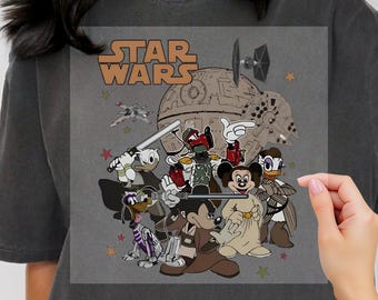 Mickey and Friends Star Wars DTF Transfer, Disneyland Ready For Press, Disney Star Wars Iron On Transfer, Disneyworld Jedi DTF, Disney Trip