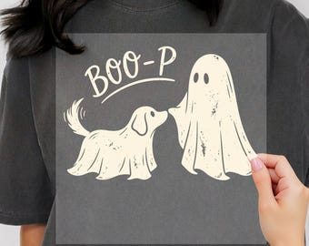 Boo-p Dog Dtf, Funny Halloween Dog Mom Dtf, Funny Halloween Dog Mom Dtf, Spooky Season, Pet Owner Halloween Gift,Dtf Transfer,Ready to Press