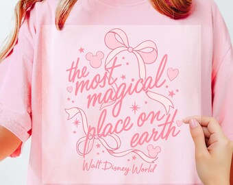 Cinderella Castle Coquette Bow Dtf, The Most Magical Place On Earth Dtf, Walt Disney World Family Trip Dtf, Walt Disney World Disneyland Dtf