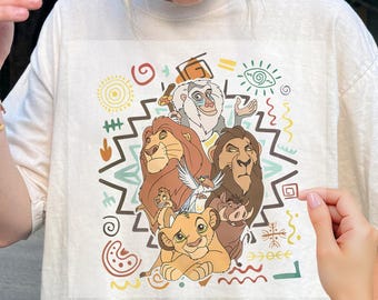 Retro 90s Disney Animal Kingdom Lion King DTF Transfer, Timon Pumbaa Hakuna Matata Matching DTF, Disney Family DTF, Lion King Ready To Press