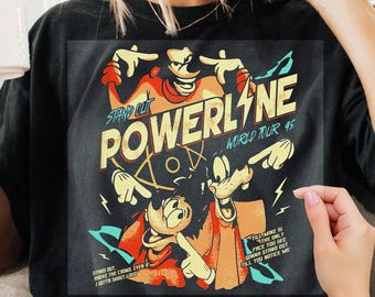 Disney Goofy Powerline Stand Out Tour DTF, Goofy Max Roxanne Powerline Ready To Press, Disney Goofy Powerline DTF, Disney A Goofy Movie Dtf