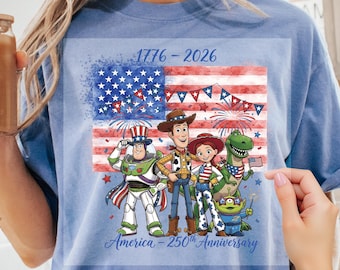 4 juillet Transfert DTF Toy Story, DTF américain Disney assorti, voyage pour filles aux États-Unis prêt à imprimer, chemise Toy Story, cadeau Dtf Toy Story America
