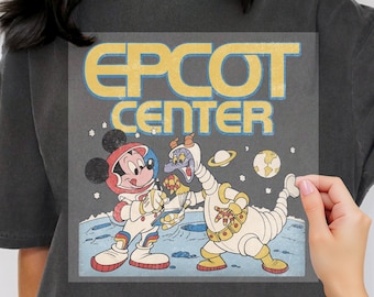 Retro Figment Dragon & Mickey Mouse Epcot Center Dtf, Disney Purple Dragon Epcot Theme Park Dtf, Ready to press, Walt Disney World Dtf