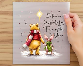 Retro It's The Most Wonderful Time Of The Year Winnie Pooh and Friends Dtf, Christmas Gift, Winne The Pooh Christmas Dtf, Dtf Transfer Gifts
