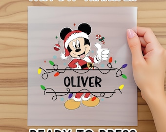 Disney Custom Names Christmas Dtf, Custom Name Custom Mickey And Friends Characters Dtf,Verry Merry Christmas Dtf Disneyland Custom Name Dtf