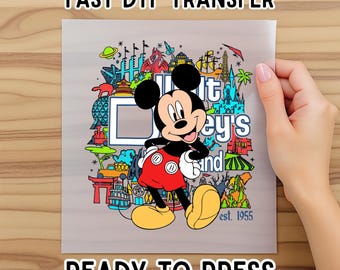 Retro Disneyland Characters DTF Transfer: Mickey and Friends Family Trip