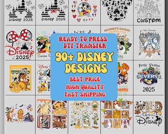 90+ Disney DTF Transfers Bundle, Disney Ready To Press Designs, Personalized Disney  Dtf